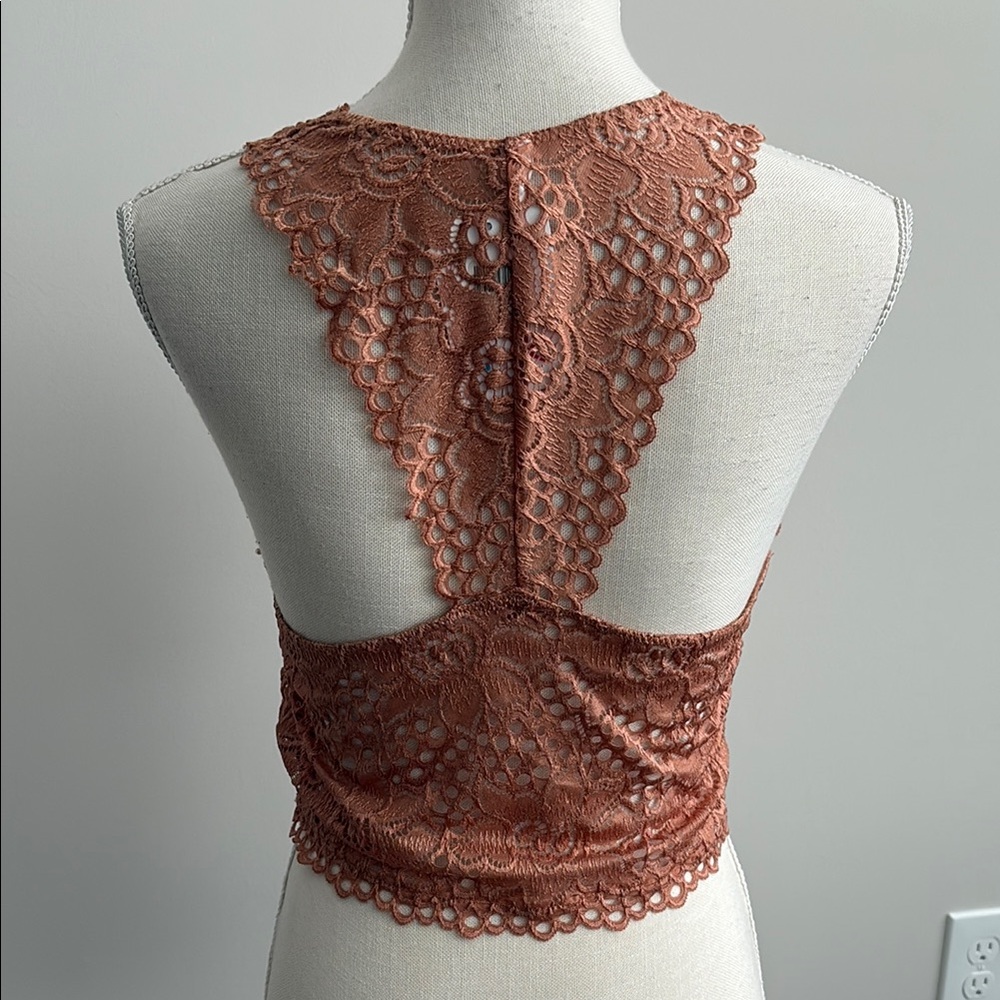 NWT Women’s Lace Bralette Set Padded Very Soft Light Coral and Olive XL - Picture 6 of 15